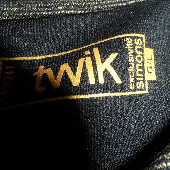 Gold Shiny Sparkly top short sleeves sz., L/ M - Picture 7 of 8